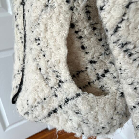 Ulla Johnson Ivory Wool Plaid Amal Jacket Zip Front Pockets Small - Picture 4 of 10